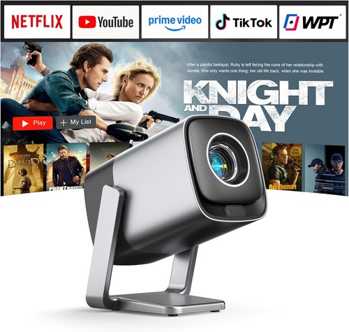 Mini silver smart projector - silver,